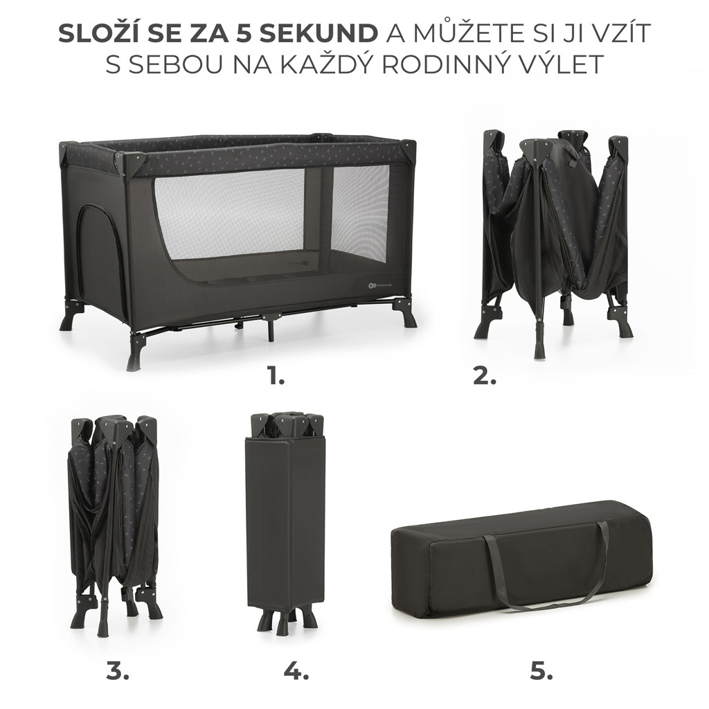 KINDERKRAFT Utazóágy Joy Light grey