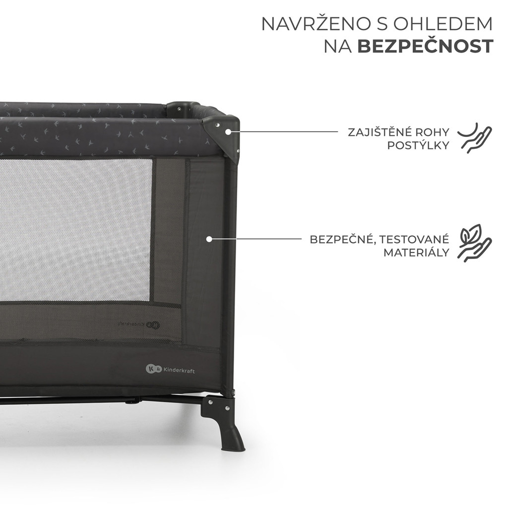 KINDERKRAFT Utazóágy Joy Light grey