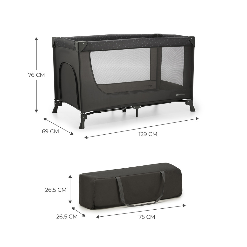 KINDERKRAFT Utazóágy Joy Light grey