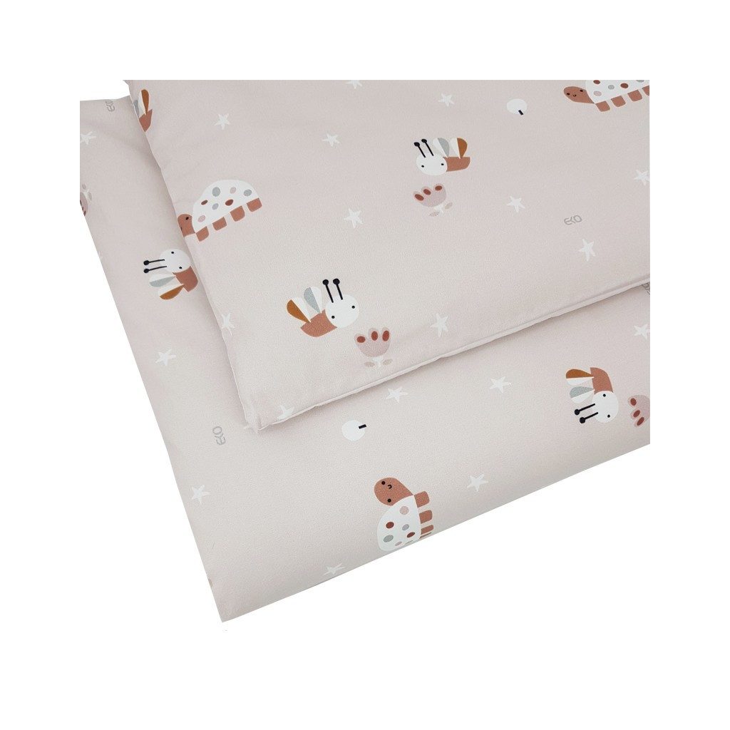 EKO Ágynemű 2 részes pamut Bees Beige mintával 40x60 cm, 90x120 cm