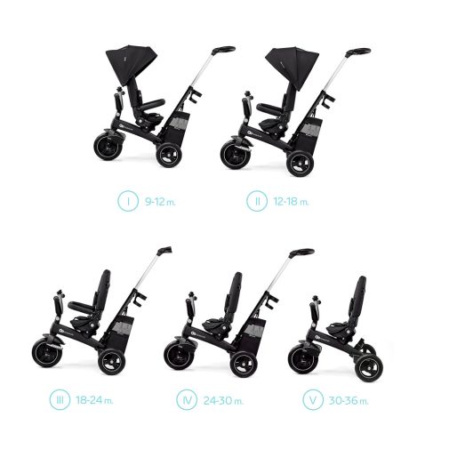 KINDERKRAFT SELECT Easytwist Black, Premium háromkerekű