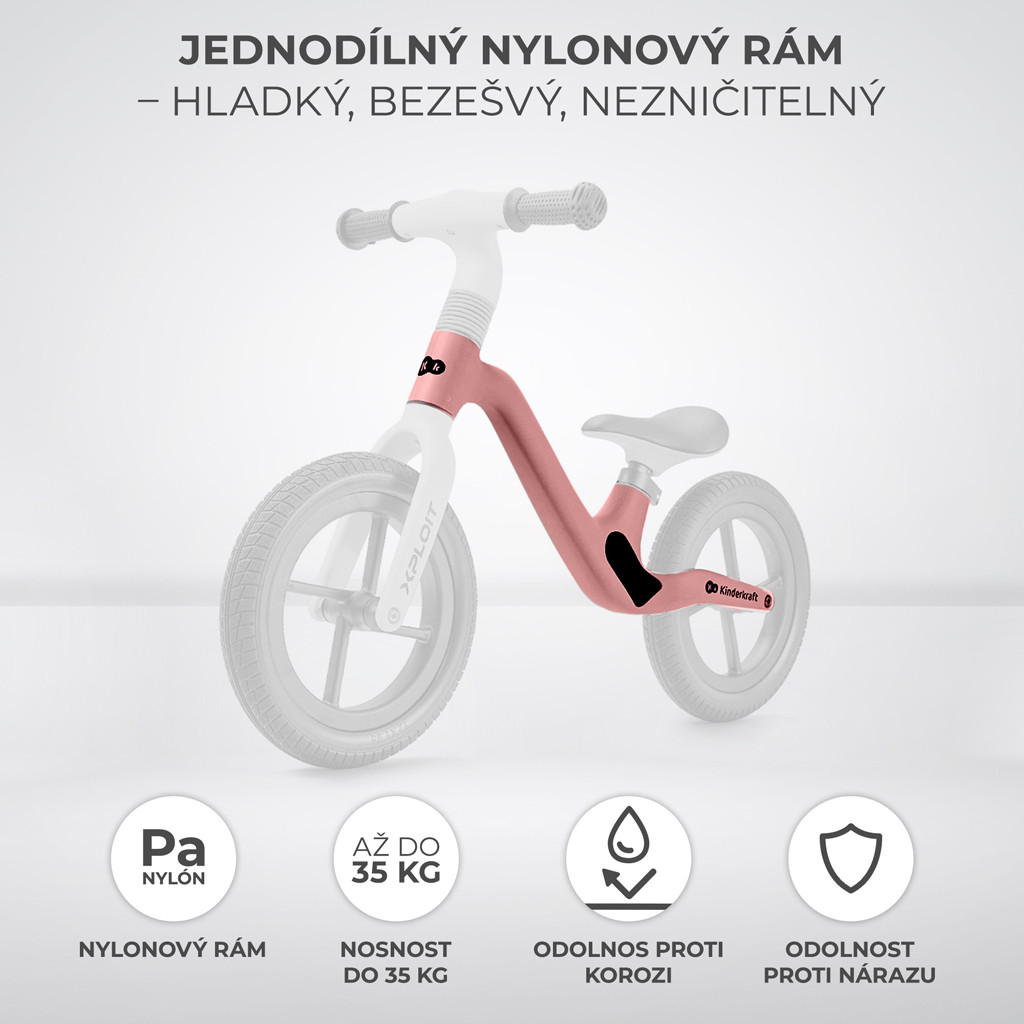 KINDERKRAFT Xploit Bubblegum rózsaszín futóbicikli