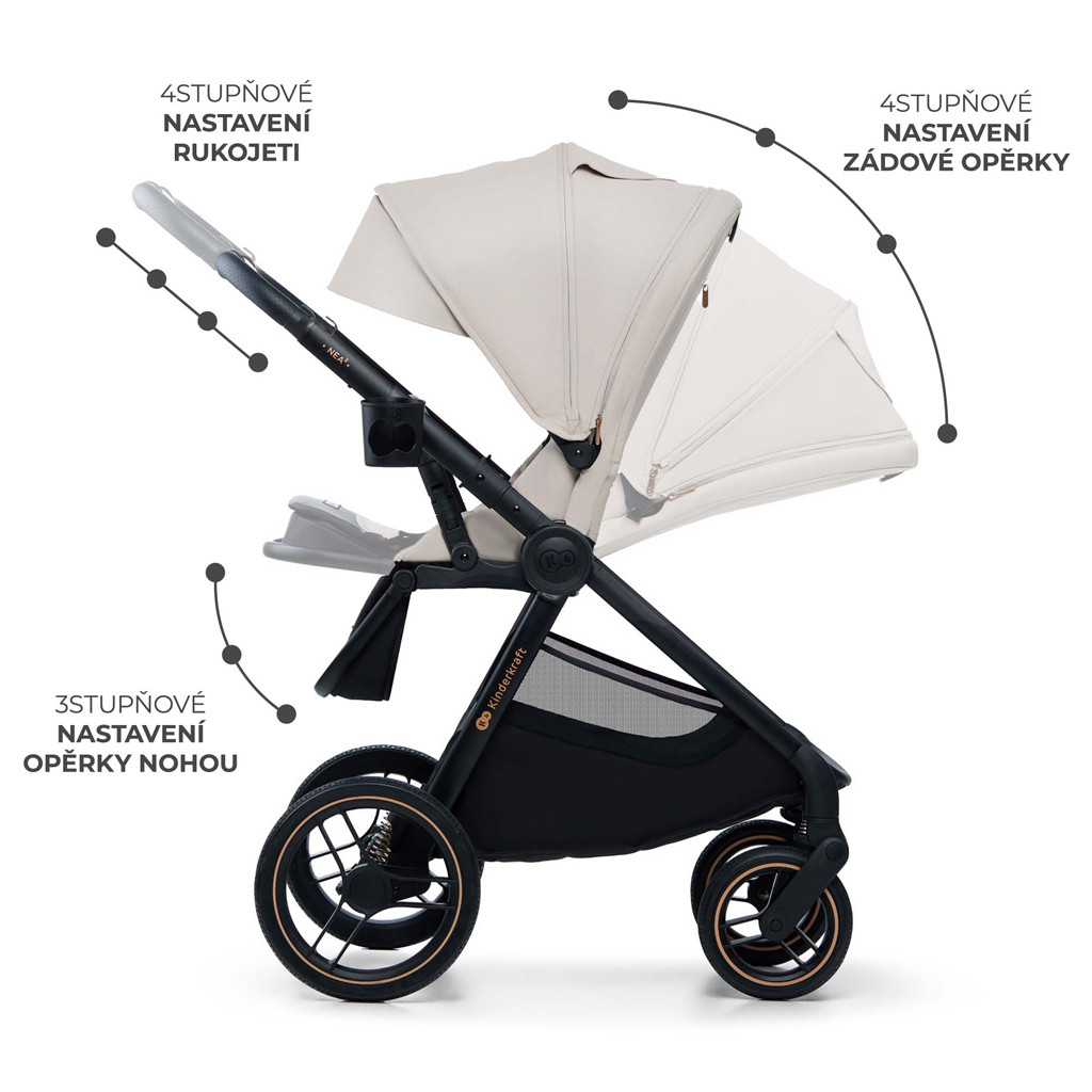 KINDERKRAFT Kombinált babakocsi Nea 2 2in1 Beige