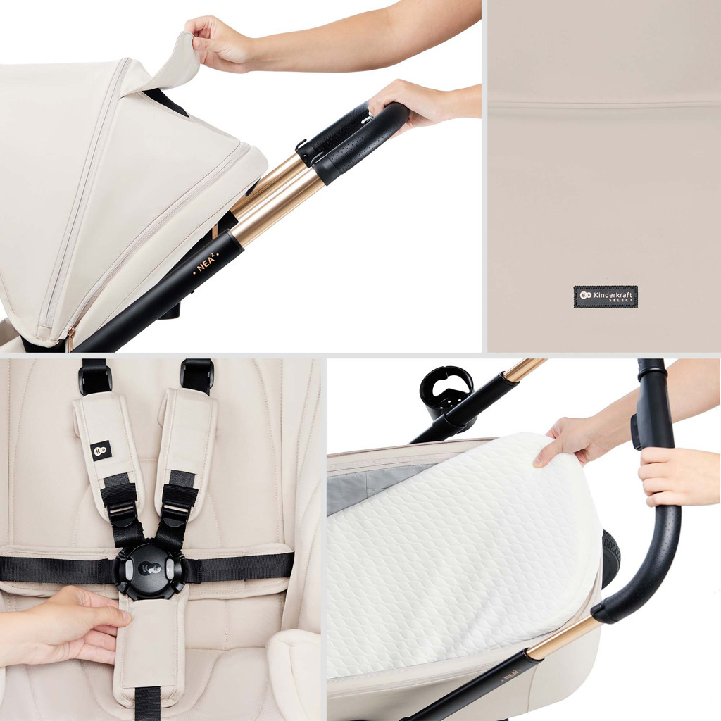 KINDERKRAFT Kombinált babakocsi Nea 2 2in1 Beige