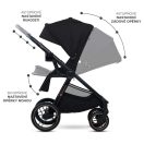 KINDERKRAFT Kombinált babakocsi Nea 2 2in1 Midnigth Black