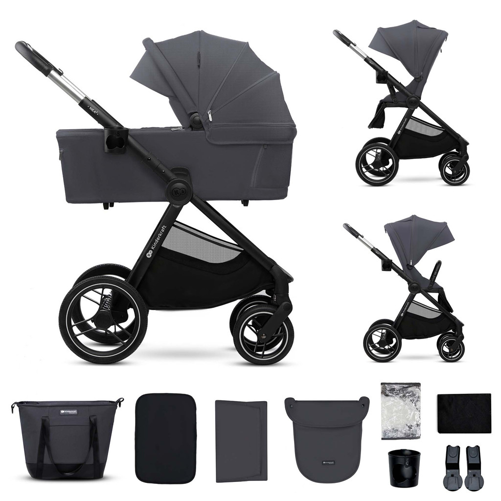 KINDERKRAFT Kombinált babakocsi Nea 2 2in1 Dark Grey