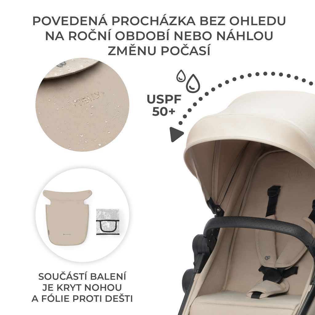 KINDERKRAFT Babakocsi kombinált 4 az 1-ben Newly Classic Beige + Mink PRO