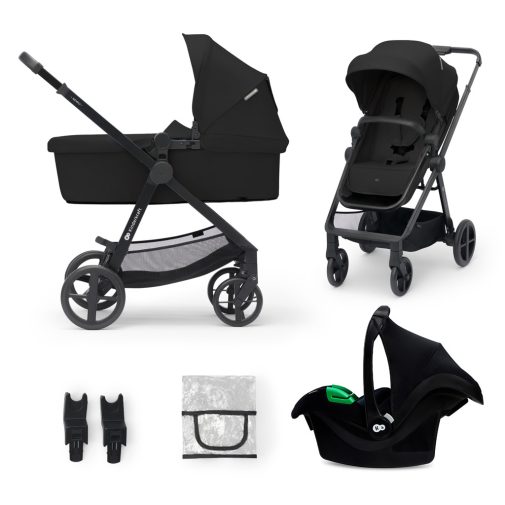 KINDERKRAFT Babakocsi kombinált 3 az 1-ben Newly Classic fekete + Mink PRO