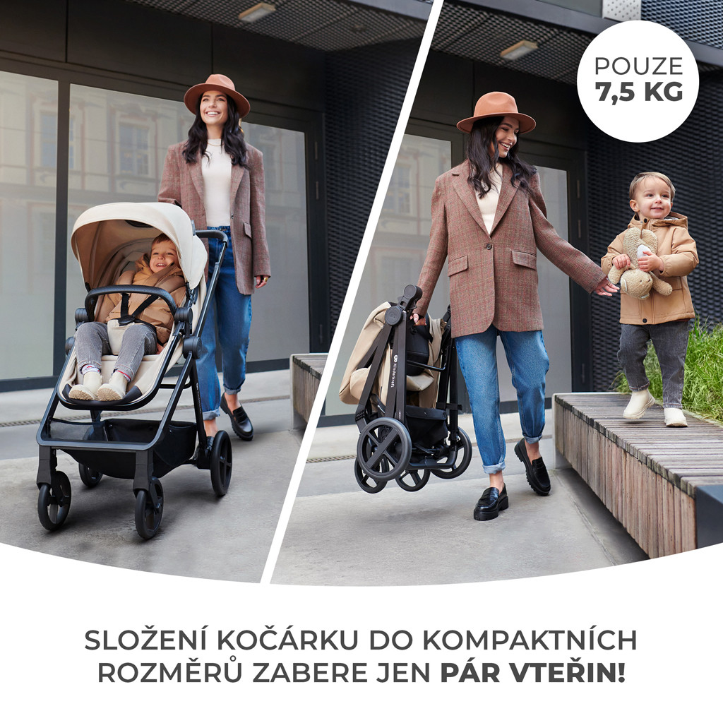 KINDERKRAFT Babakocsi kombinált 4 az 1-ben Newly Classic Grey + Mink PRO