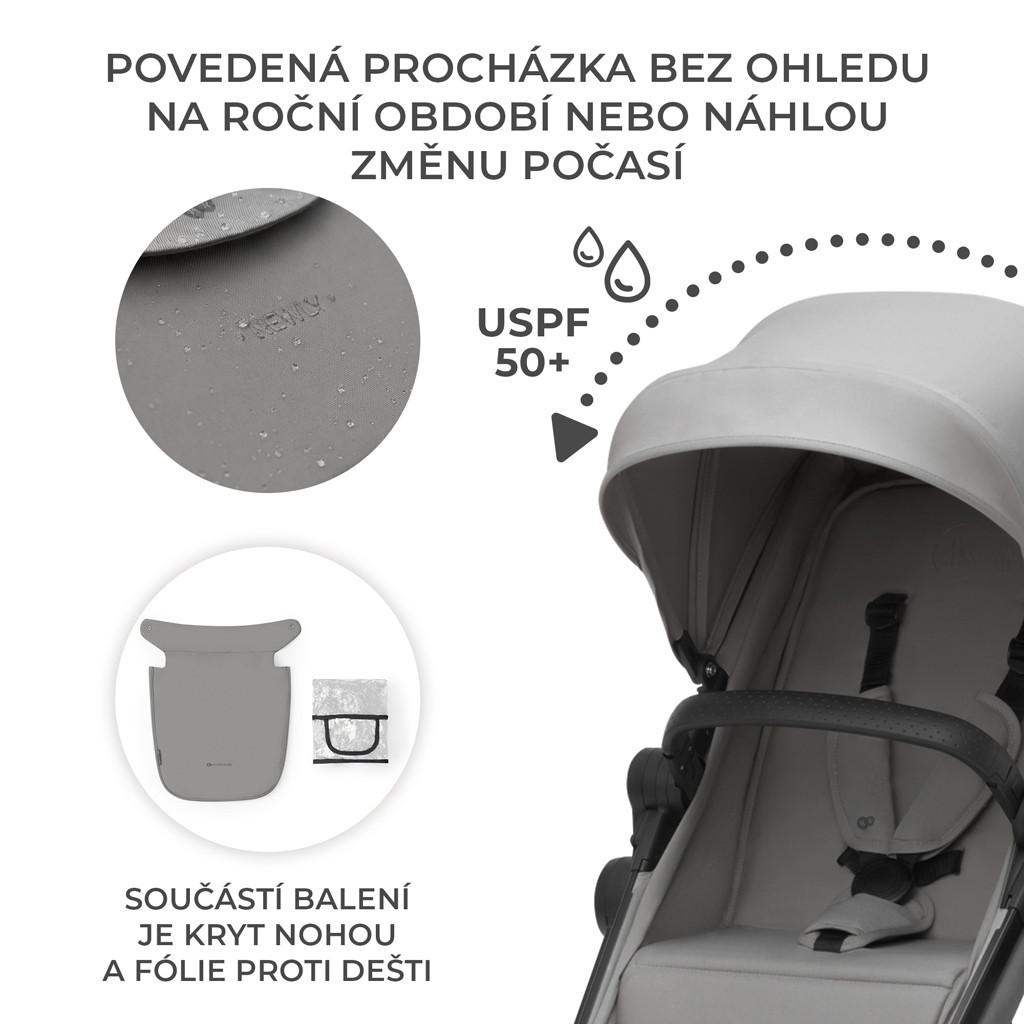 KINDERKRAFT Babakocsi kombinált 4 az 1-ben Newly Classic Grey + Mink PRO