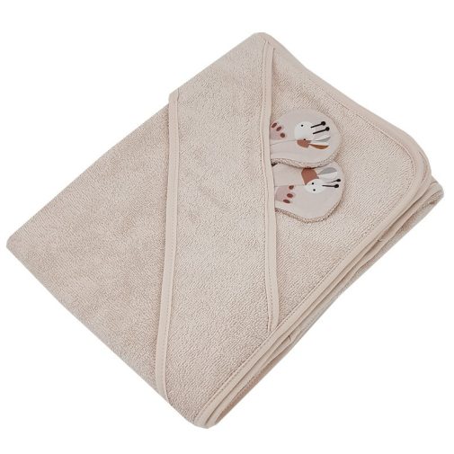 EKO Fürdőlepedő fülekkel, bambusz Bees Beige 100x100 cm