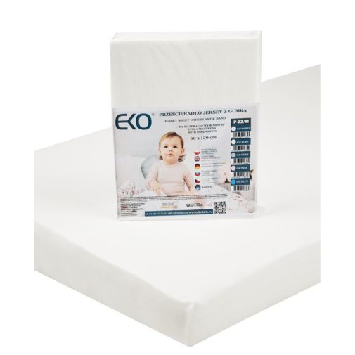 EKO Lepedő gumírozott jersey fehér 120x60 cm