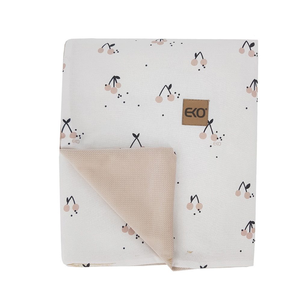 EKO Takaró pamut kétoldalas bársonyos alátéttel Cherry 100x80cm