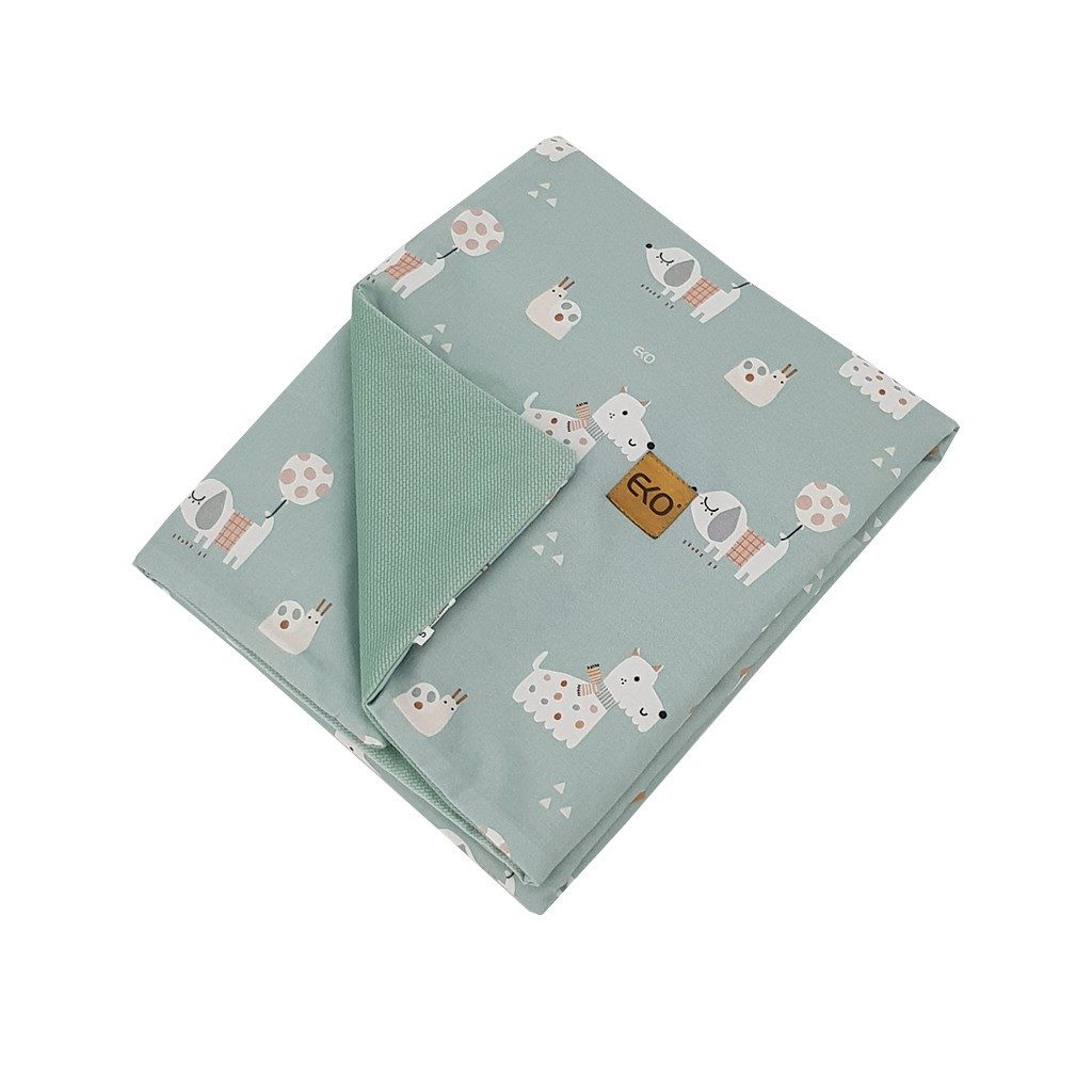 EKO Takaró pamutból VELVET Dogs Mint béléssel 100x80 cm