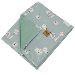 EKO Takaró pamutból VELVET Dogs Mint béléssel 100x80 cm