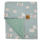 EKO Takaró pamutból VELVET Dogs Mint béléssel 100x80 cm