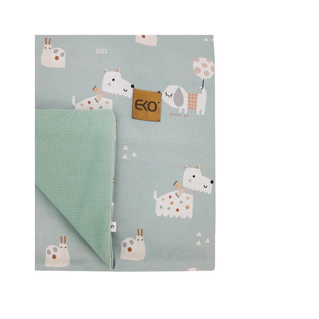 EKO Takaró pamutból VELVET Dogs Mint béléssel 100x80 cm