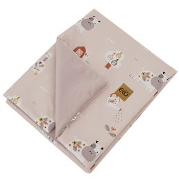   EKO Takaró pamutból VELVET béléssel My farma Powder pink 100x80 cm