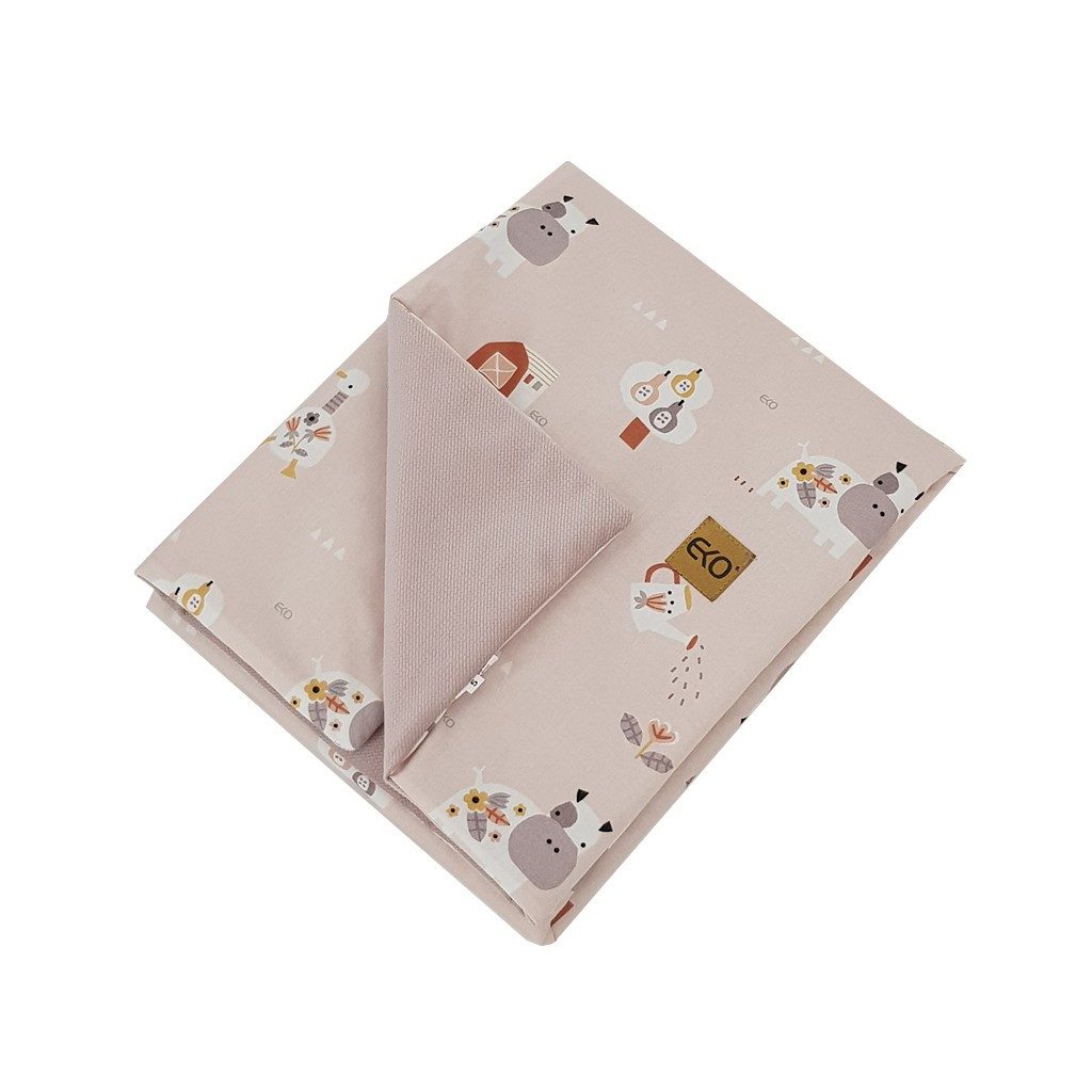 EKO Takaró pamutból VELVET béléssel My farma Powder pink 100x80 cm