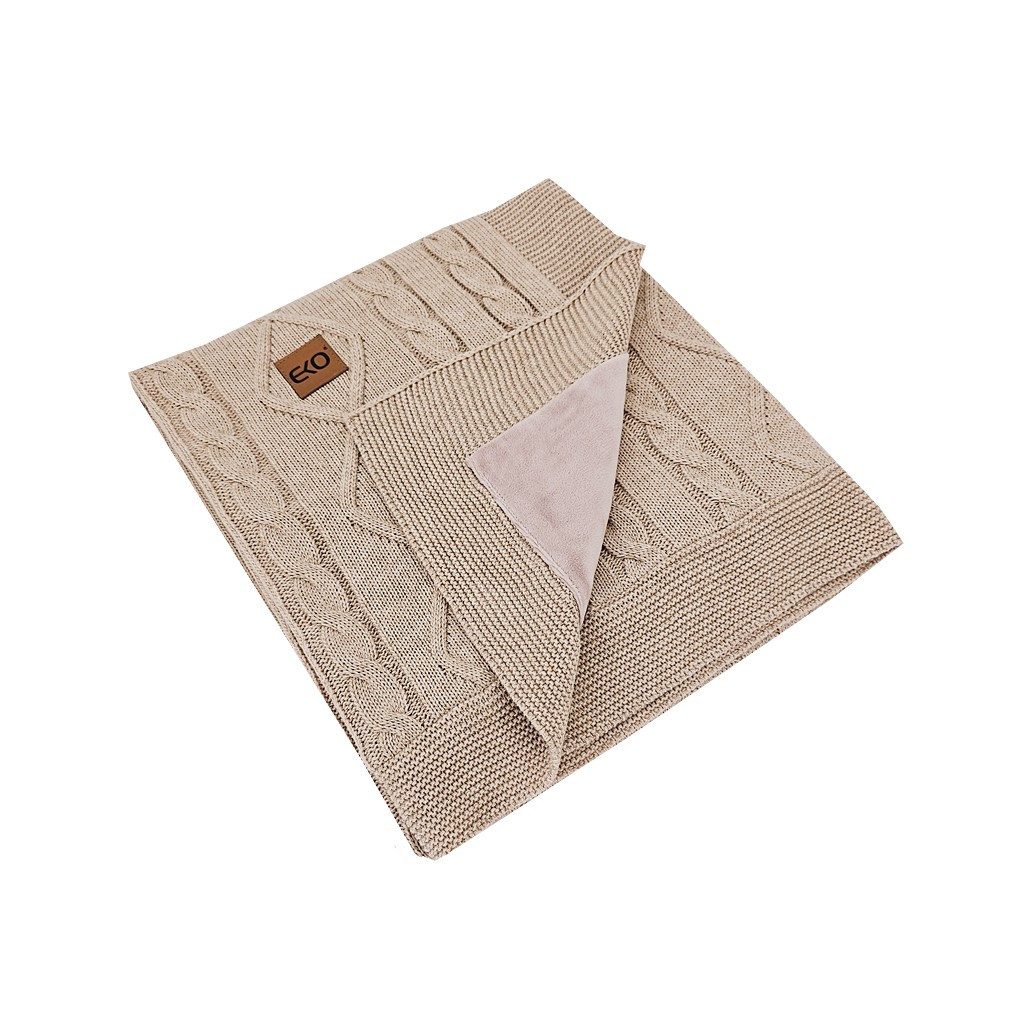 EKO Kasmír takaró szőrme béléssel Beige 100x80 cm