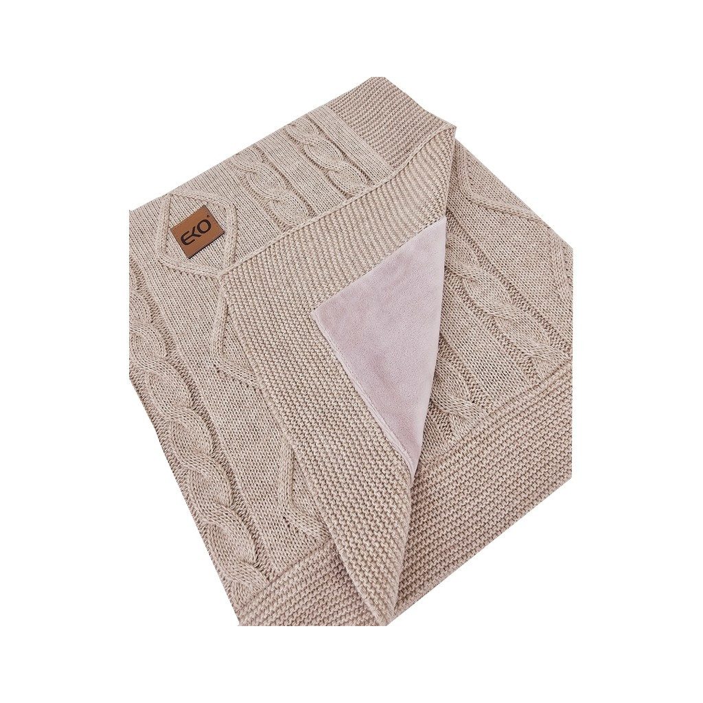 EKO Kasmír takaró szőrme béléssel Beige 100x80 cm