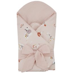   EKO Muszlin pólya kókusz kivehető betéttel My farma Muselin Powder pink 75x75 cm