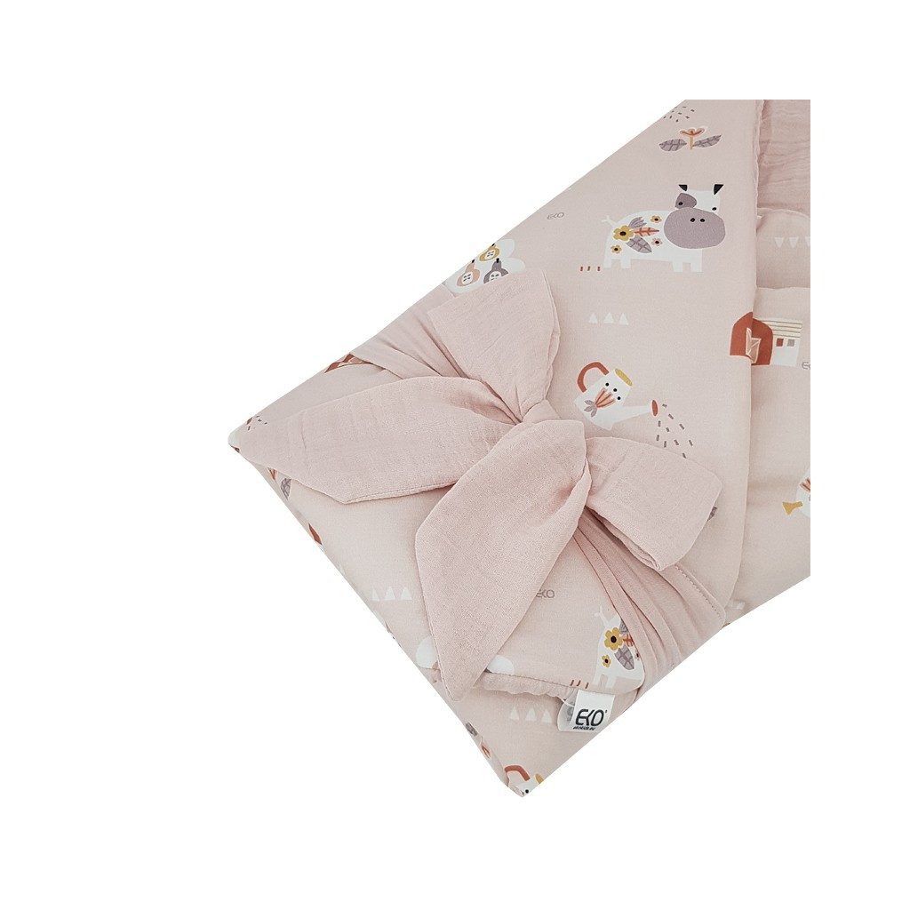 EKO Muszlin pólya kókusz kivehető betéttel My farma Muselin Powder pink 75x75 cm