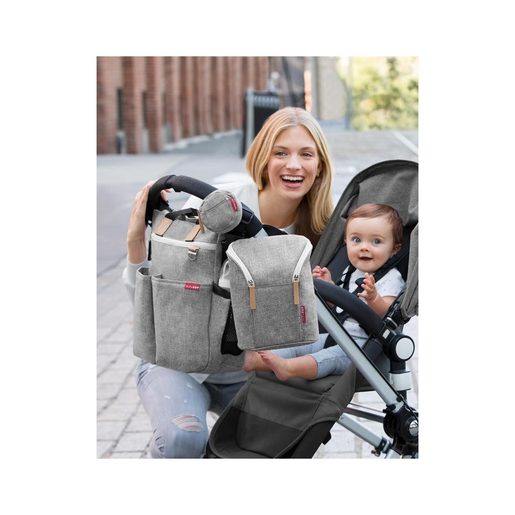 SKIP HOP Duo Signature pelenkázótáska szürke melírozott