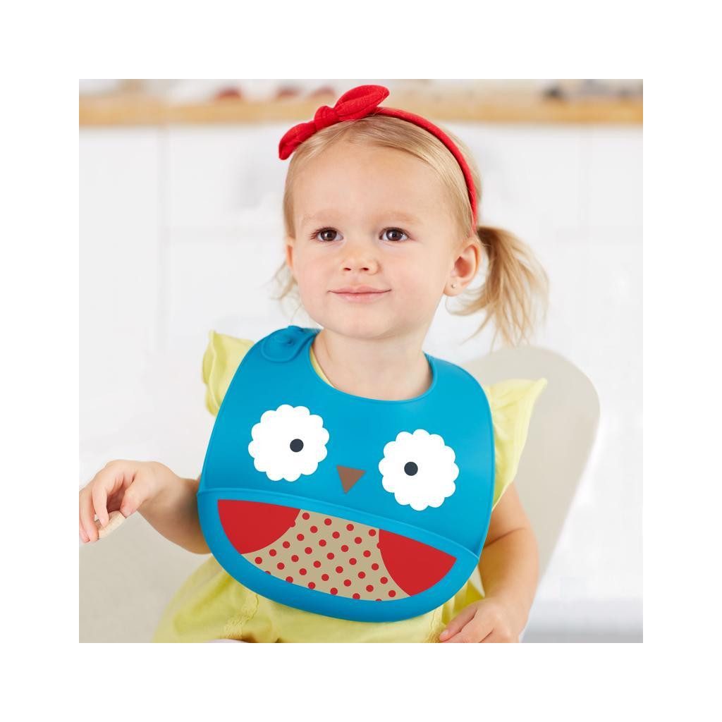 SKIP HOP Zoo Állatos szilikon előke Bagoly 6h+