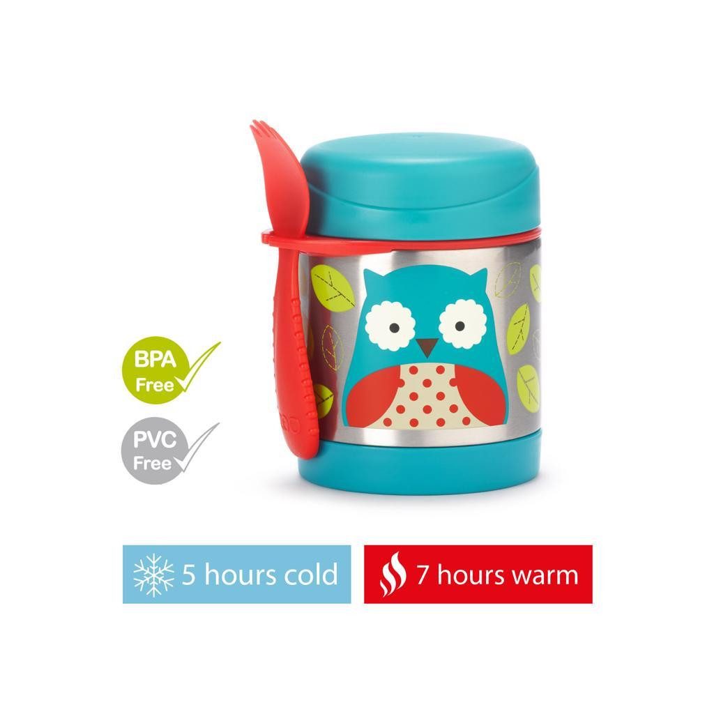SKIP HOP Zoo Termosz ételtartó kanállal/villával Bagoly 325 ml, 3év+