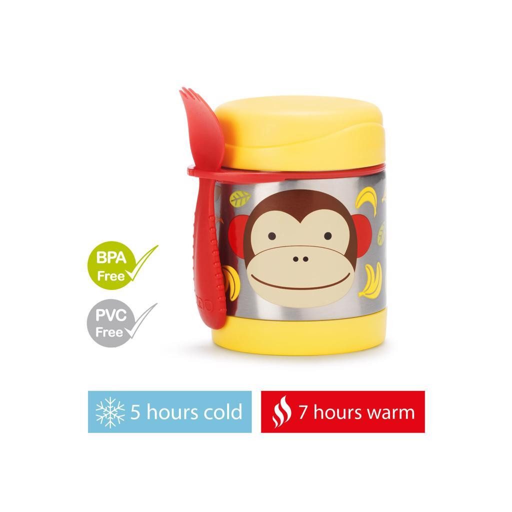 SKIP HOP Zoo Termosz ételtartó kanál/villával Majom 325 ml, 3év+