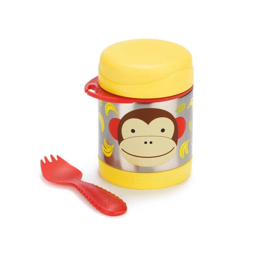 SKIP HOP Zoo Termosz ételtartó kanál/villával Majom 325 ml, 3év+