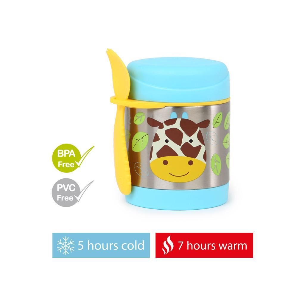 SKIP HOP Zoo Termosz ételhez kanállal/villával Zsiráf 325 ml, 3év+