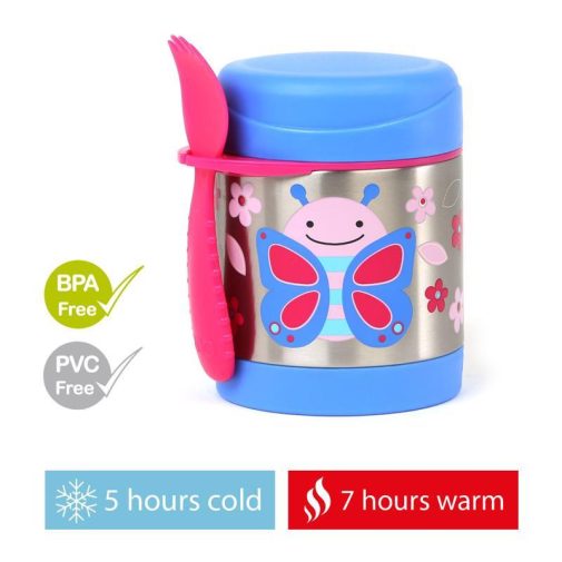 SKIP HOP Zoo Termosz ételhez kanállal/villával Pillangó 325 ml, 3év+
