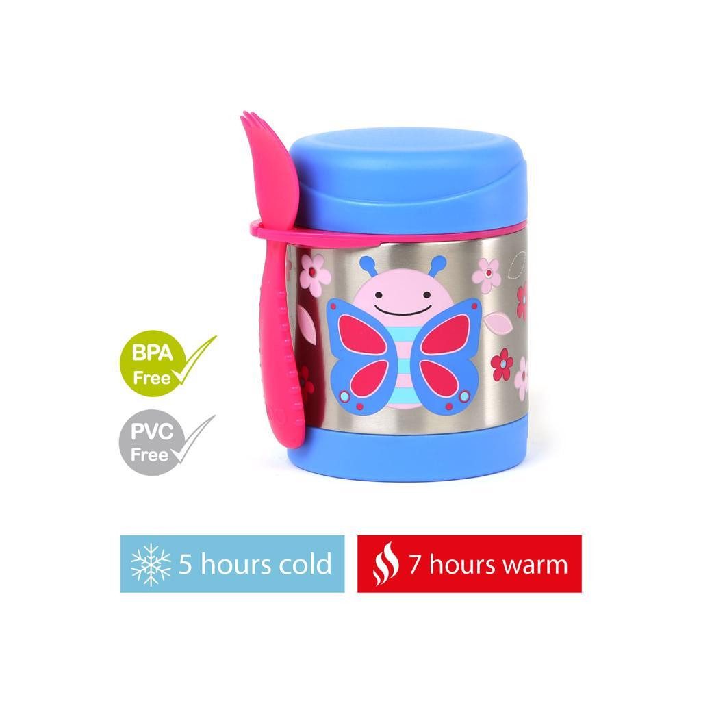 SKIP HOP Zoo Termosz ételhez kanállal/villával Pillangó 325 ml, 3év+