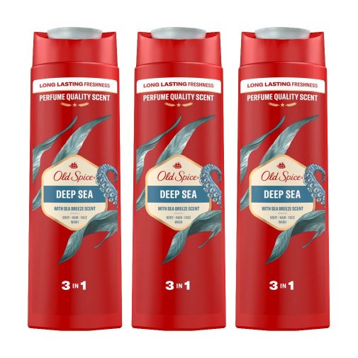 Old Spice Deep Sea 3 az 1-ben tusfürdő és sampon (3x400 ml)