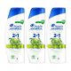 Head & Shoulders Apple Fresh 2az1-ben korpásodás elleni sampon (3x330 ml)