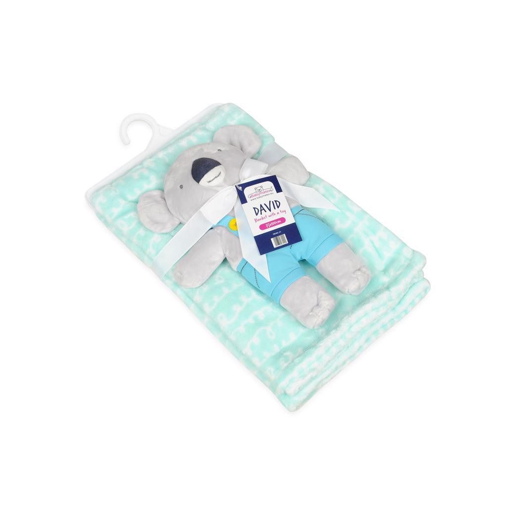 BABYMATEX Takaró játékkal Koala Mint 75 x 100 cm