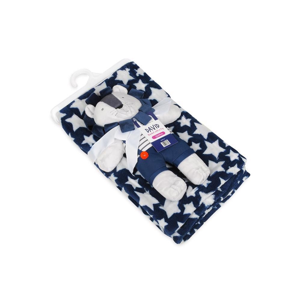 BABYMATEX Takaró játékkal Lion Blue 75 x 100 cm