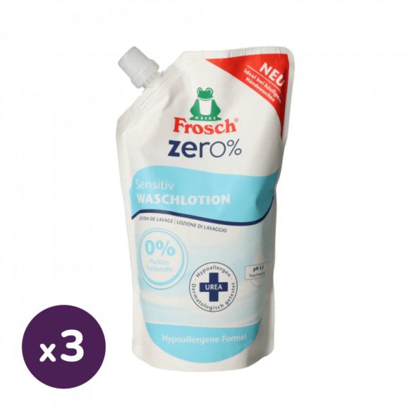 Frosch Zero % folyékony szappan utántöltő Ureával 3x500 ml