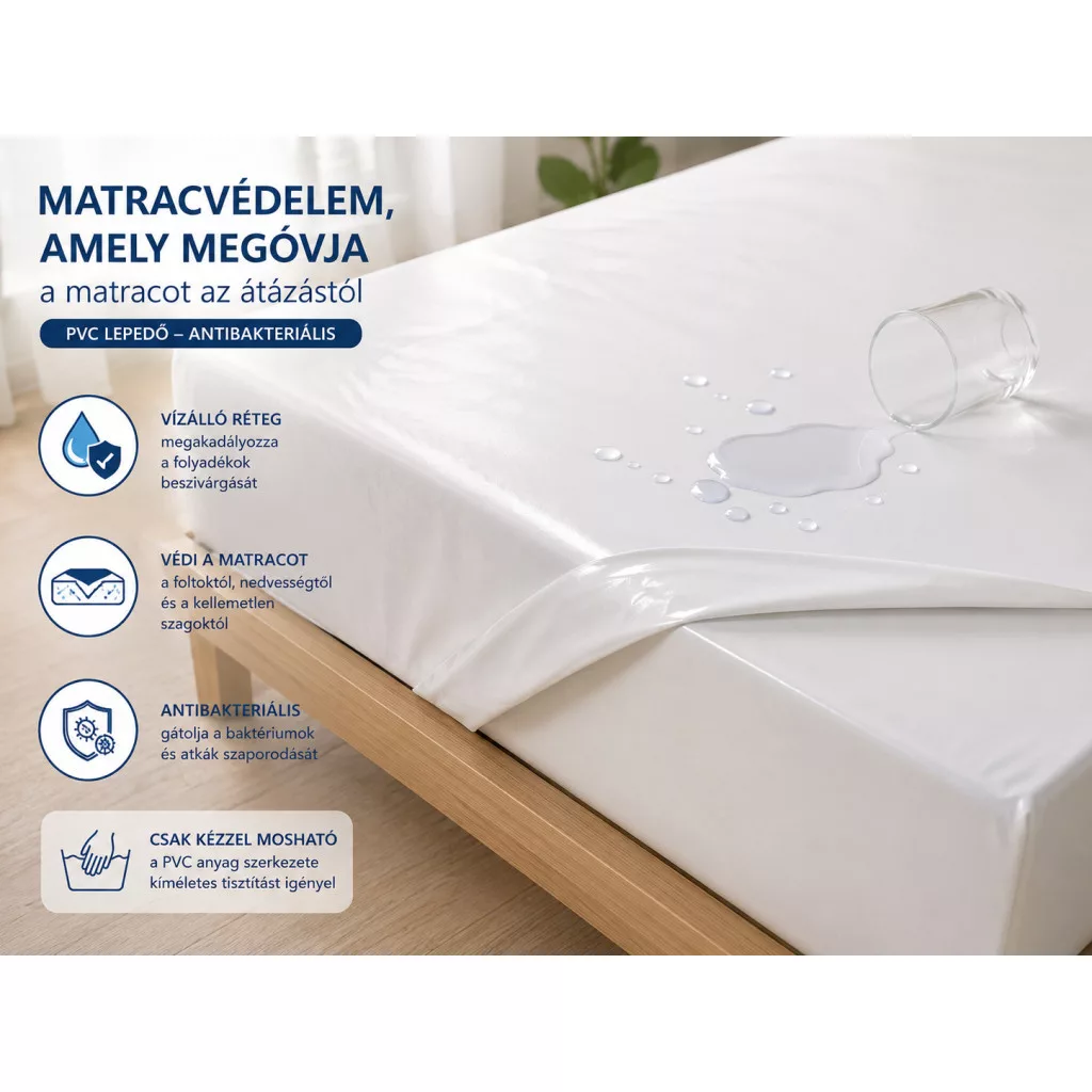 Antibakteriális PVC vastag gumilepedő, felnőtt méretben (220x140 cm)