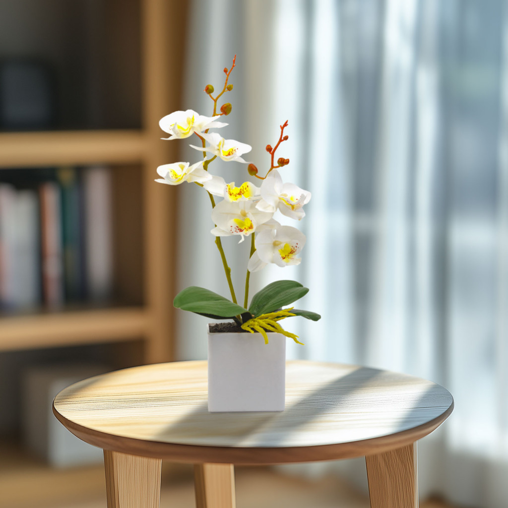 Műnövény dekoráció - orchidea - 3 féle változatban - 37 cm (1 db)