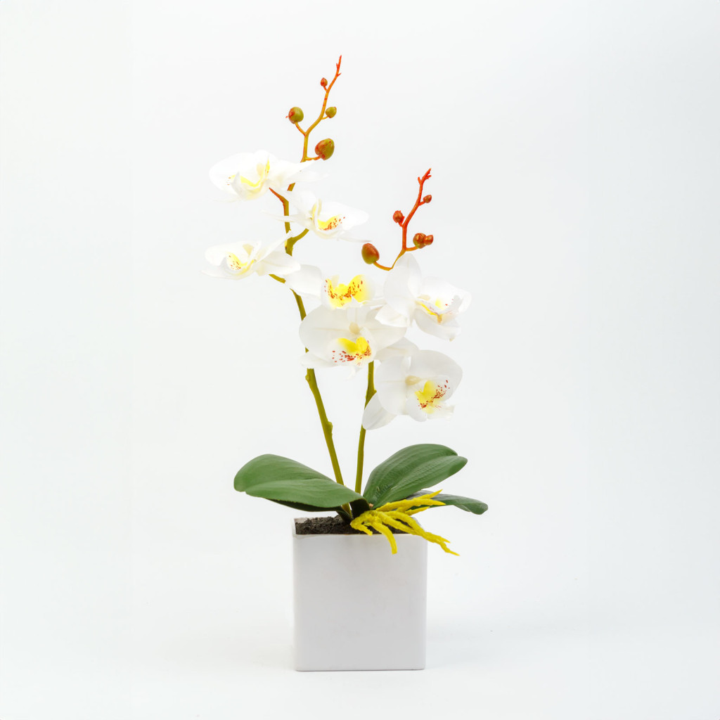 Műnövény dekoráció - orchidea - 3 féle változatban - 37 cm (1 db)
