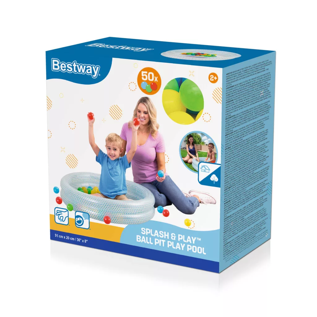 Felfújható medence - 50 db műanyag labdával ( 91 x 20 cm)