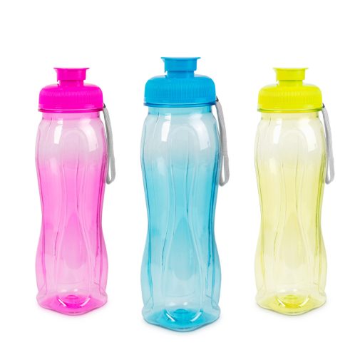 Sport kulacs - műanyag, átlátszó - 750 ml - 3 színben kapható  (1 db)