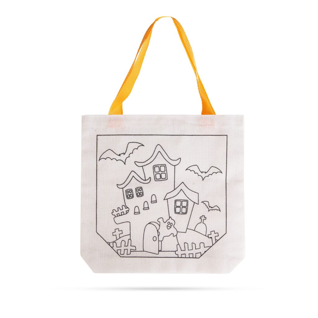 Színezhető ajándéktáska - kastély mintában - 4 filccel