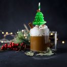 Karácsonyi papír szívószál - 3D fenyőfa - 197 x 6 mm  (12 db)