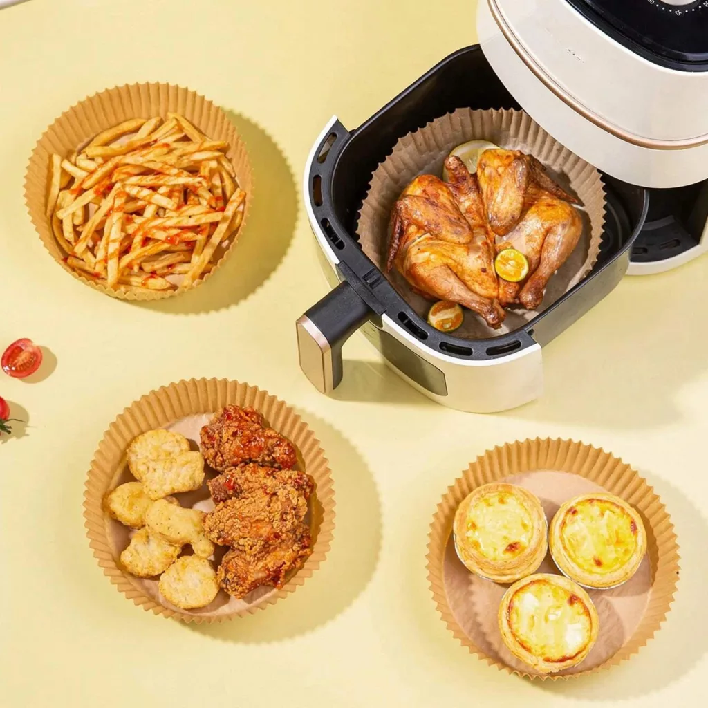 Air fryer sütőpapír - olaj nélküli sütőhöz - kör - 20 cm - 50 db / csomag