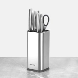   Bewello kés készlet tartóval - 7 részes - rozsdamentes acélból