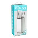 Bewello kés készlet tartóval - 7 részes - rozsdamentes acélból